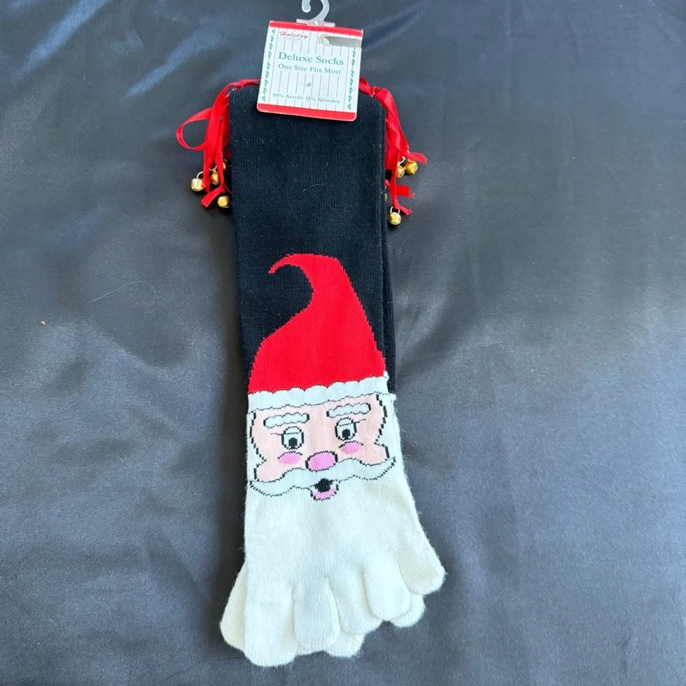 Deluxe Socks Santa Claus Socks - Red‎ and White - One size